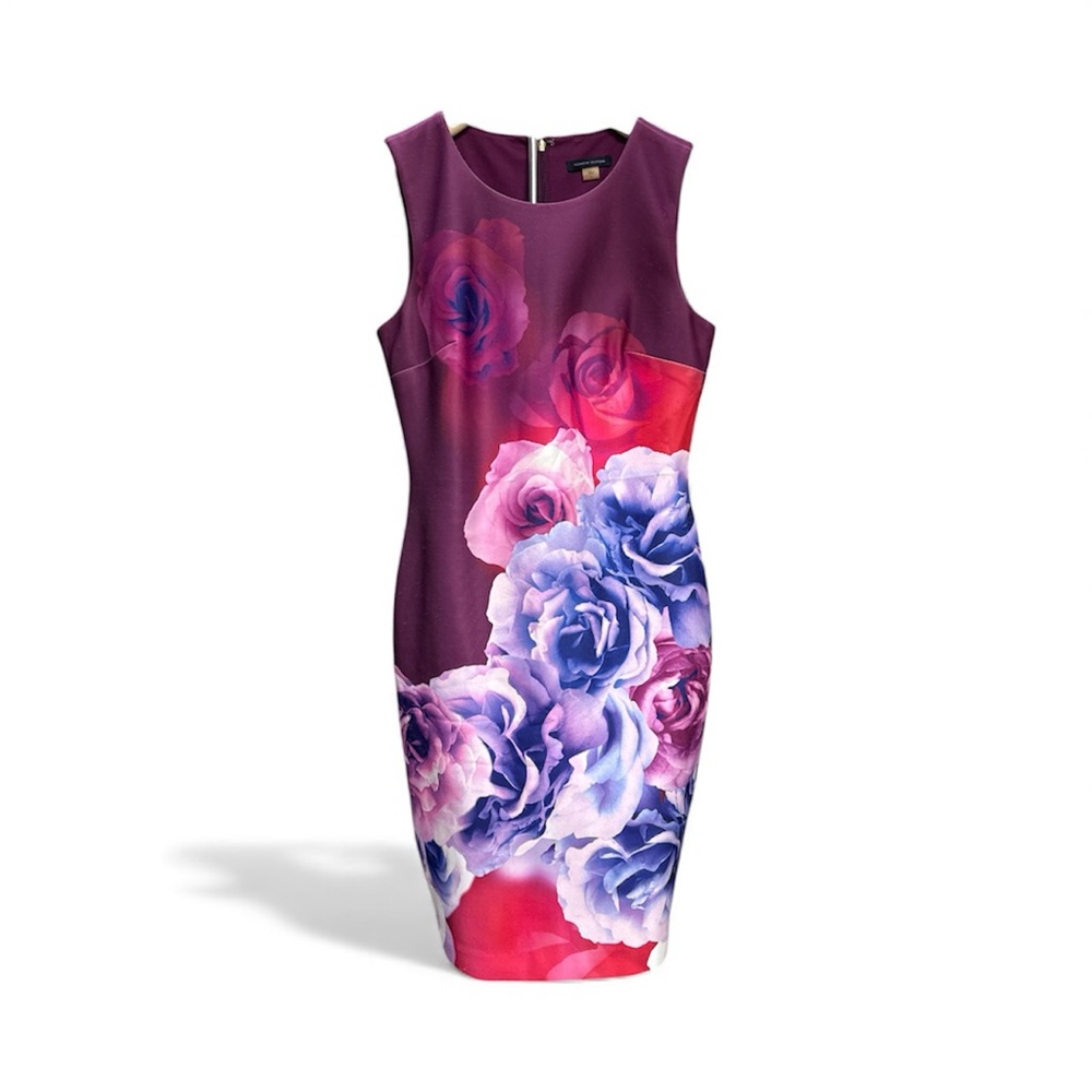 Tommy Hilfiger Purple and Pink Floral Midi Dress